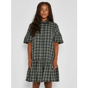 Khaki Plaid Shirt Dress Noisy May Erik - Women