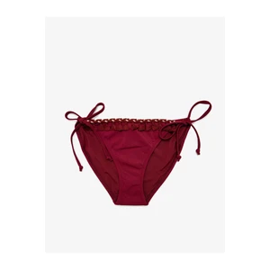 Koton Women's Claret Red Bikini Bottoms with Tassel Detail