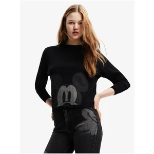 Black Desigual Mickey Patch Denim Womens Sweater - Women