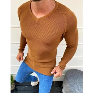 Men's camel slipped-over sweater WX1644