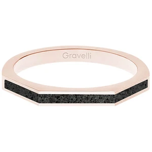 Gravelli Ocelový prsten s betonem Three Side bronzová/antracitová GJRWRGA123 53 mm