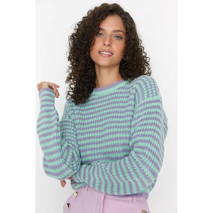 Trendyol Lilac Crop Knitwear Sweater