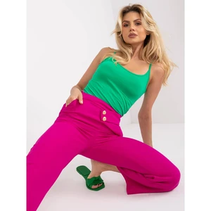 Fuchsia wide trousers made of 7/8 RUE PARIS material with a leg