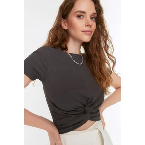 Dámsky Crop Top Trendyol Anthracite