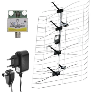 Venkovní širokopásmová síťová anténa 25dB se zdrojem a zesilovačem ASP-8 EM-025 J0665