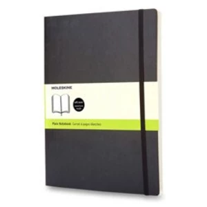 Moleskine - zápisník v měkkých deskách - 19 x 25 cm, čistý, černý