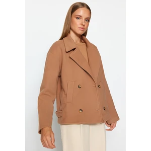 Trendyol Brown Oversize Wide Cut Stamped Coat