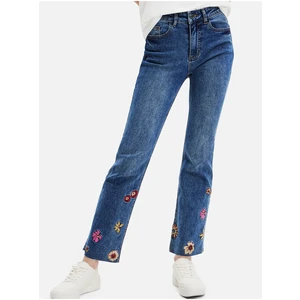 Blue women's flared fit jeans Desigual Nicole - Women