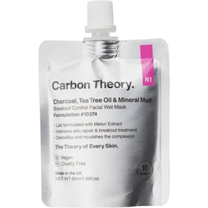 Carbon Theory Charcoal, Tea Tree Oil & Mineral Mud intenzívna regeneračná maska pre problematickú pleť, akné 50 ml