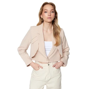 Trendyol Stone Crop Woven Lined Blazer Jacket