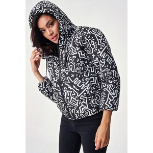 Bigdart 5125 Patterned Puffy Coat - Black