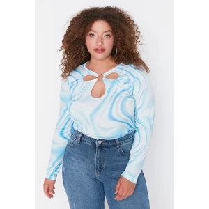 Trendyol Curve Plus Size Blouse - Blue - Slim fit