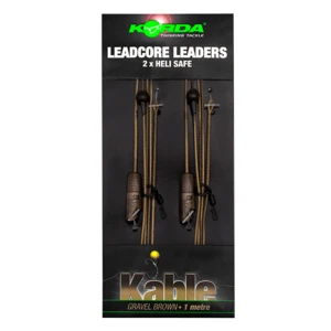 Korda olověná montáž leadcore leader heli safe 1 m 2 ks - gravel