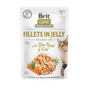 Kapsička Brit Care Cat Fillets in Jelly with Fine Trout & Cod 85g