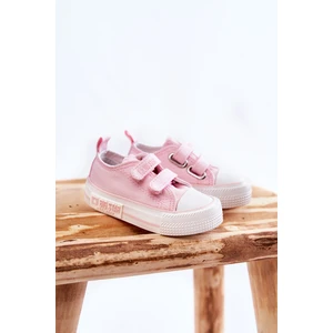 Kids fabric sneakers with Velcro BIG STAR KK374083 Pink