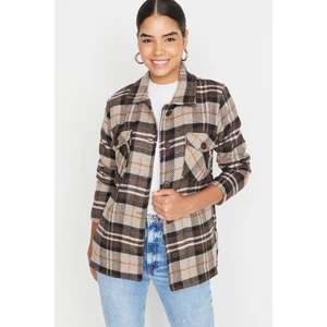 Trendyol Brown Plaid Cachet Coat