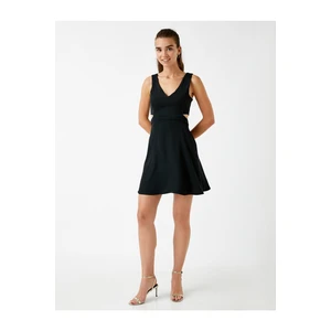 Koton V-Neck Mini V-neck Dress with Low-Cut Neck Waist