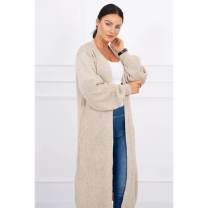 Sweater long cardigan beige