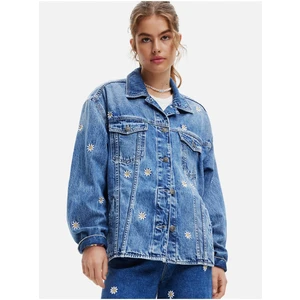 Blue Women Patterned Denim Jacket Desigual Aramis - Women