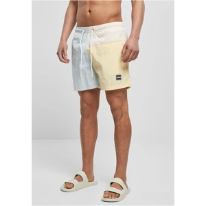 3 Block Swim Shorts in pastel cream color