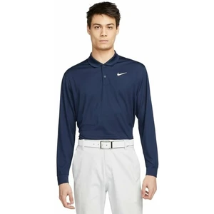 Nike Dri-Fit Victory Solid Mens Long Sleeve College Navy/White 2XL Polo-Shirt