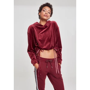 Women's Short Port Velvet Gathered Hoody