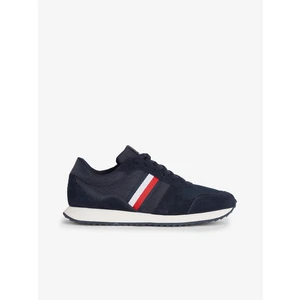 Navy blue men's sneakers with suede details Tommy Hilfiger Runne - Men's