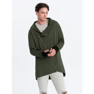 Ombre Asymmetrical men's sweatshirt with a spacious hood NANTES