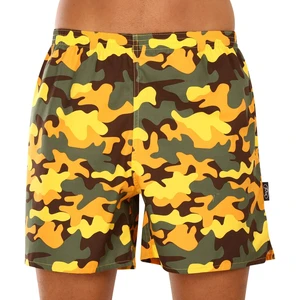 Men's homemade shorts with pockets Styx camouflage yellow