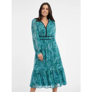 Orsay Turquoise Women's Patterned Midi Dress - Women's