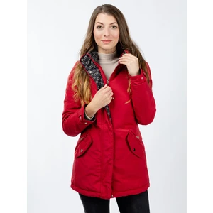 Women's reversible parka GLANO - red/black