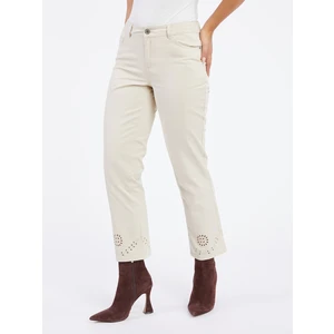 Orsay Beige Women's Cropped Straight Fit Jeans - Women's