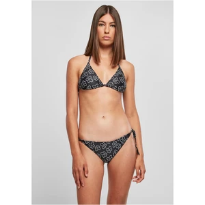 Women's bikini with blackflower triangle pattern