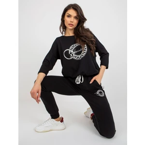 Black two-piece tracksuit with print