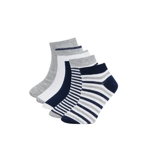 DEFACTO Boy's 5-Piece Cotton Striped Booties Socks