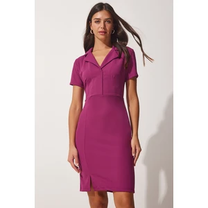 Happiness İstanbul Women's Plum Polo Neck Pleated Midi Dress