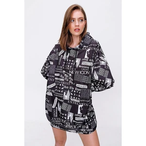 Bigdart 4125 Oversize Sweat Dress - Black