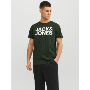 Tmavě zelené pánské tričko Jack & Jones Corp - Pánské