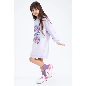 DEFACTO Girls Hooded Printed Sweat Dress