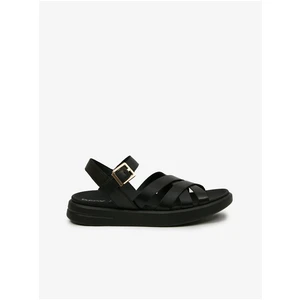 Geox Black Leather Sandals - Women