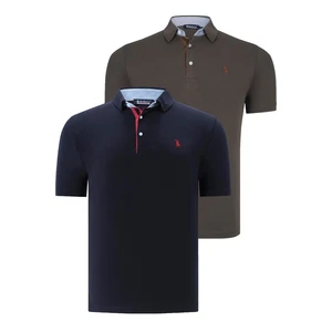 DUAL SET T8582 DEWBERRY MENS T-SHIRT-NAVY BLUE-KHAKI