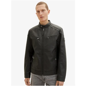 Black Men's Leatherette Jacket Tom Tailor - Men