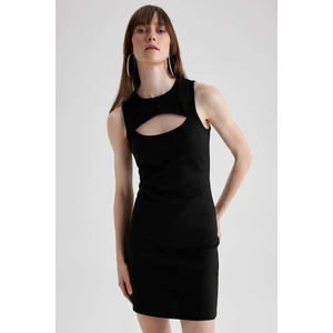 DEFACTO Bodycon Crew Neck Sleeveless Midi Short Sleeve Dress