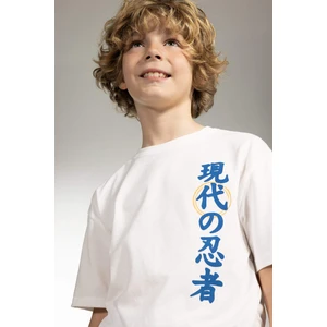 DEFACTO Boy Oversize Fit Crew Neck Printed Short Sleeve T-Shirt