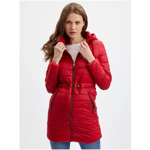 Orsay Red Ladies Quilted Coat - Women