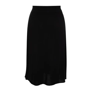 Trendyol Curve Black Viscose Woven Skirt with Slit Detail.