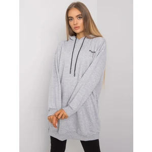 Gray melange women's hooded sweatshirt