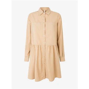 Beige Women's Shirt Dress Pepe Jeans Alessa - Women