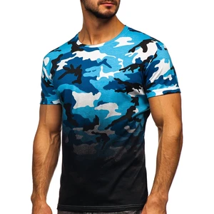 Tricou cu imprimeu albastru army Bolf S808