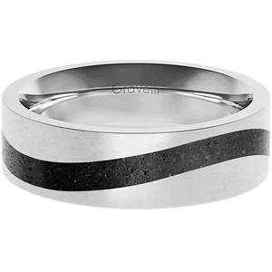 Gravelli Betónový prsteň Curve oceľová / antracitová GJRWSSA113 53 mm